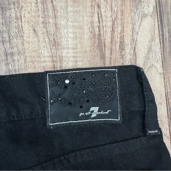 NWT 7 For All Mankind Black Boot Cut Jeans Stretchy • Size: 32x35 - Picture 6 of 12